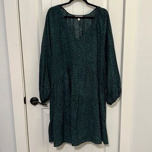 Terra & Sky balloon sleeve leopard printed dress